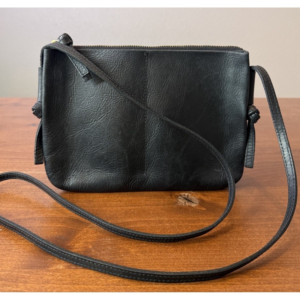MADEWELL Women's The Knotted True Black Leather Small Crossbody Bag MC301 $98